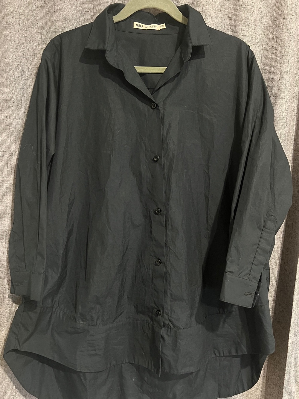 SBJ Austin black button down, OS